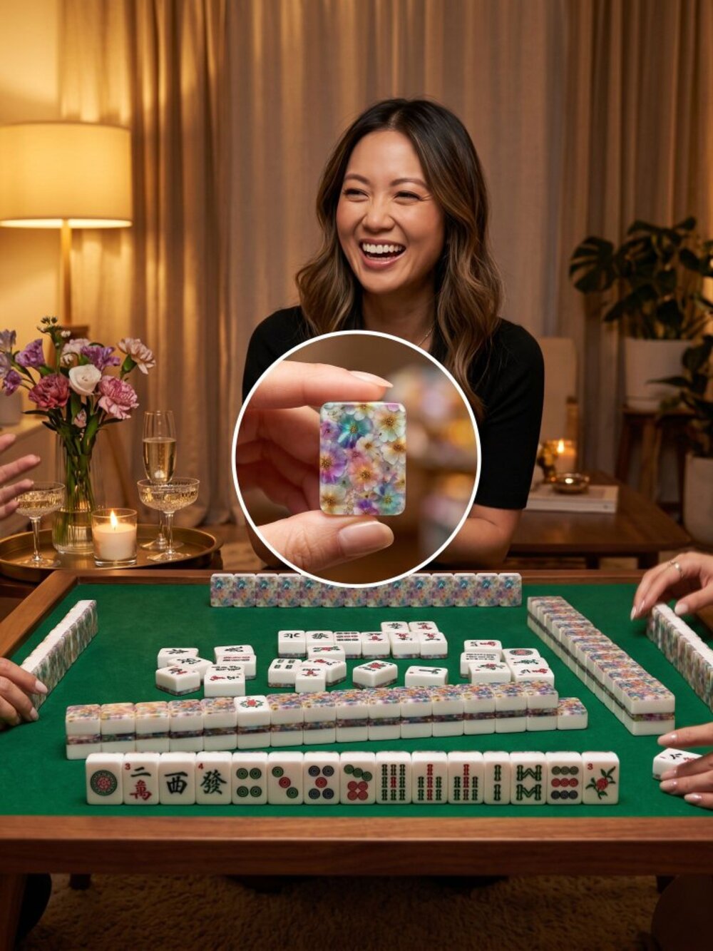 🌸Floral American Mahjong Tiles – Acrylic Game Set with Vibrant Flower Designs🌸 - Picture 7 of 9